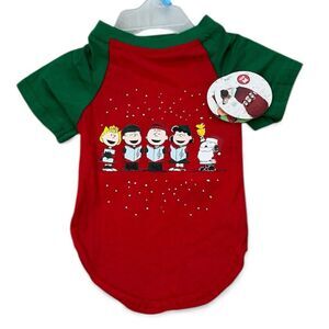 Peanuts Charlie Brown Pet Shirt Size Medium NWT Dog Puppy Holiday Red